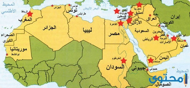 خريطة تضاريس الوطن العربي