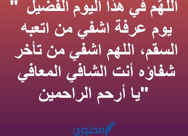 30 دعاء للمريض في يوم عرفة لغير الحاج للشفاء العاجل