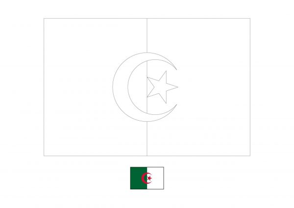 رسومات علم الجزائر للتلوين