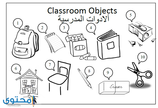 بطاقات عن المدرسة للتلوين