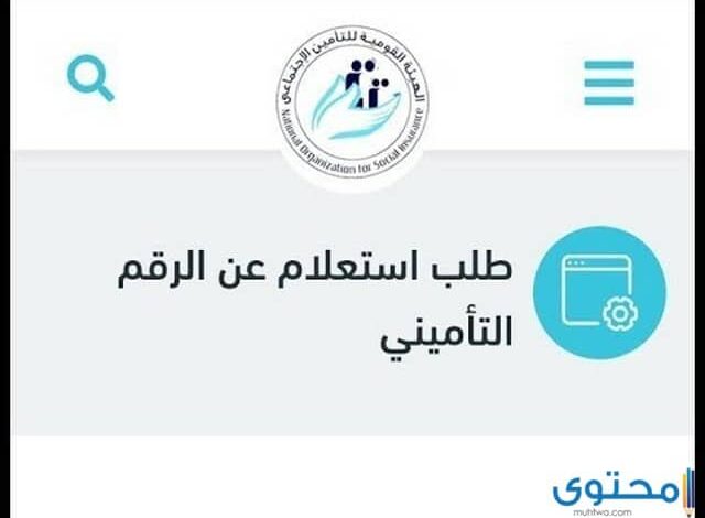 طريقة معرفة الرقم التأميني اون لاين 2025